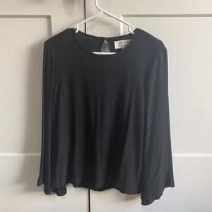 Cloth & Stone black flare sleeve shirt